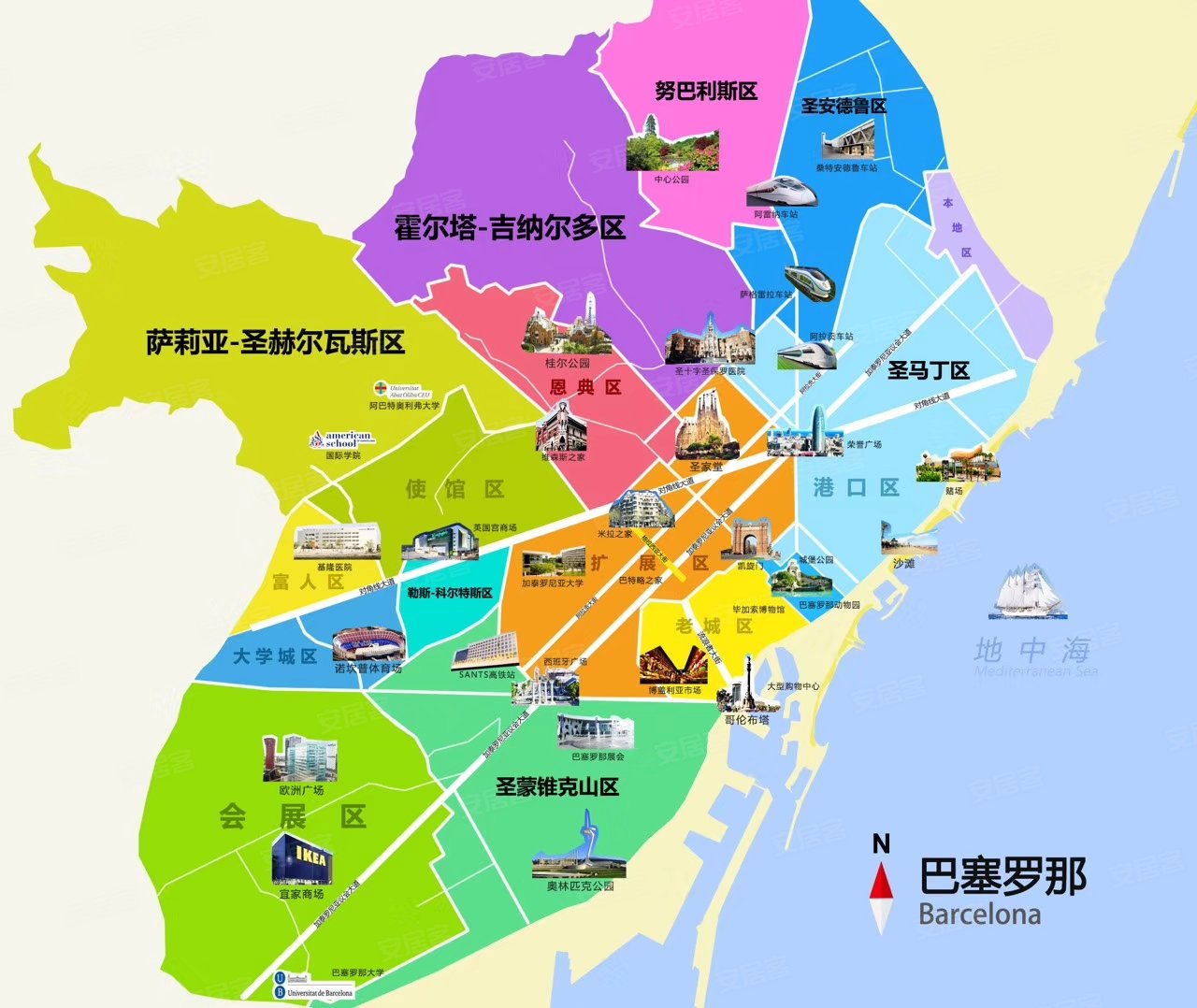 【干货】巴塞房价 巴塞罗那区域介绍图