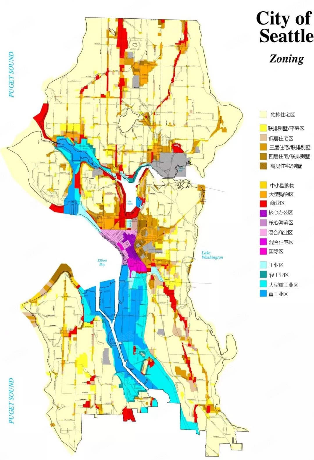 01 西雅图市区    西雅图市区位于美国西北部华盛顿州普吉特海湾
